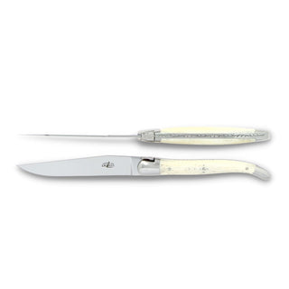 Forge de Laguiole - Biffknivsett (2 kniver) Bone - Shiny Knivsett/gaveesker Forge de Laguiole 