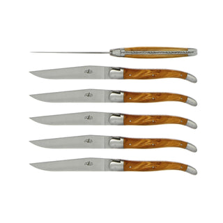 Forge de Laguiole - Biffknivsett (2 kniver) - Olivewood - Matt Knivsett/gaveesker Forge de Laguiole 