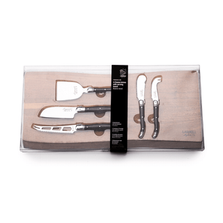 Luxury Line Cheese knives black with serving block Ostesett Style de Vie Authentique 