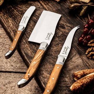 Luxury Line Cheese knives Olive Wood Ostesett Style de Vie Authentique 