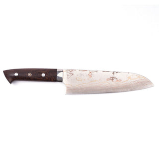 Takeshi Saji 18 cm Santoku regnbue damask Kokkekniv Takeshi Saji 