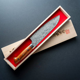 Takeshi Saji R-2 Custom Black Damascus Wild Series Gyuto - 18cm Kokkekniv Takeshi Saji 