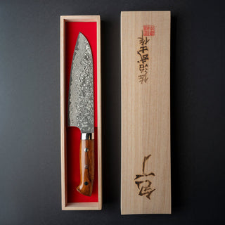 Takeshi Saji R-2 Custom Black Damascus Wild Series Gyuto - 18cm Kokkekniv Takeshi Saji 