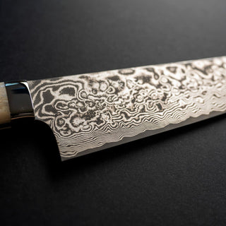 Takeshi Saji R-2 Custom Black Damascus Wild Series Stag Bone Bunka - 18 cm Kokkekniv Takeshi Saji 