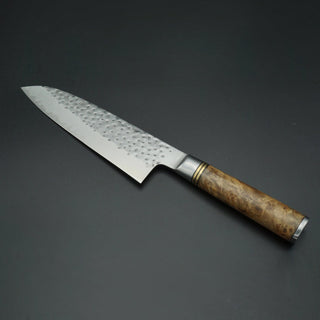 Takeshi Saji R2/SG2 Hammered (Maru) Santoku / 18 cm Kokkekniv Takeshi Saji 